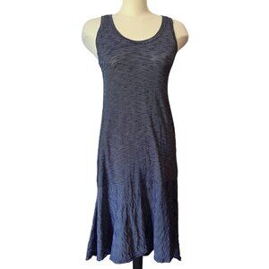 Caslon Nordstrom Navy Blue Striped Dress Sz XS Sleeveless Assymetrical Hem Summe